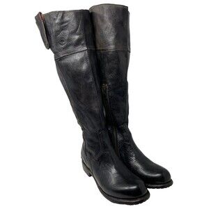 Black Leather Knee-High Boots